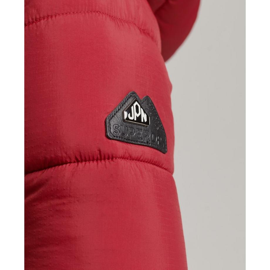 Superdry Piumino Lungo con Cappuccio in Pelliccia Sintetica  