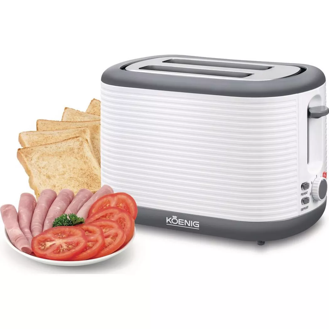 König – Toaster Stripes Weiss B02602,