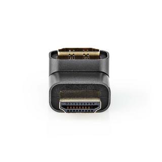Nedis  Adattatore HDMI™ | HDMI™ Maschio / Connettore HDMI™ | HDMI™ Femmina / Uscita HDMI™ | Placcato oro | Angolato di 270° | Alluminio | Grigio con metallo | 1 pz. | Cartone con finestra coperta 