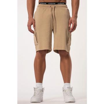 Bermuda cargo en molleton, avec taille élastique. Coupe Relaxed Fit. Jusqu'au 8XL.