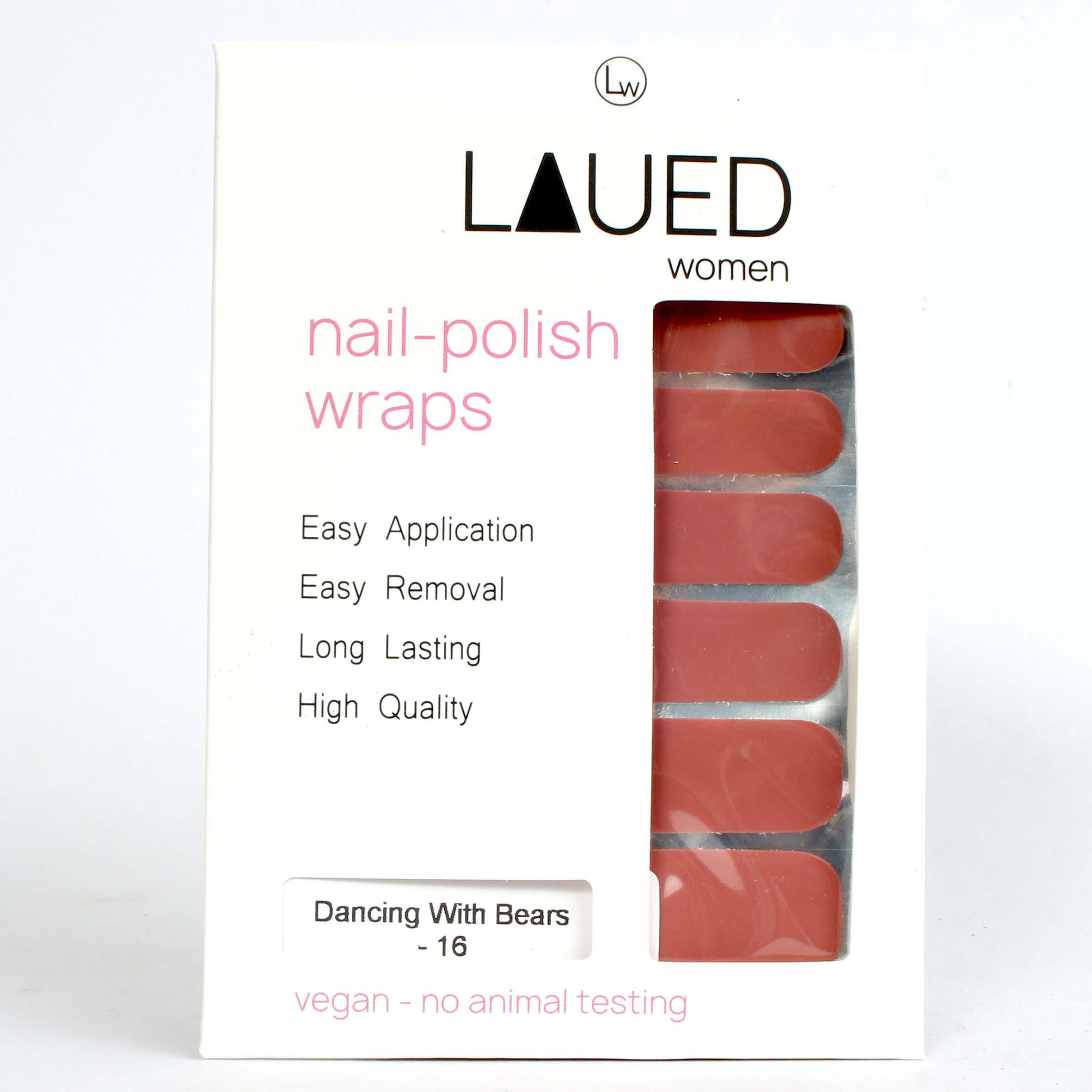 LAUED  vegane Nagelfolien solid brown Dancing With Bears 