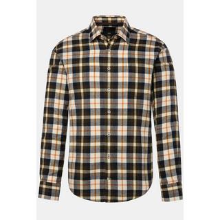 JP1880  Chemise en flanelle à carreaux, manches longues et col Kent, coupe Modern Fit - jusqu'au 8&nbsp;XL 