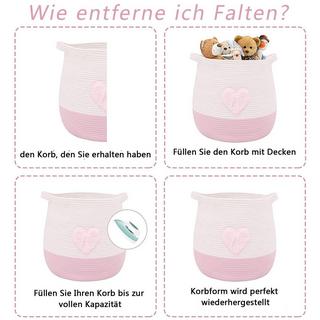 Alopini Großer Korb aus Baumwollseil, geflochtener Aufbewahrungskorb für Spielzeug, Wäsche und Deckenhalter  