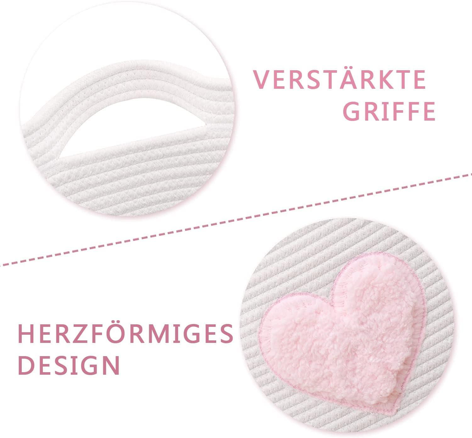 Alopini Großer Korb aus Baumwollseil, geflochtener Aufbewahrungskorb für Spielzeug, Wäsche und Deckenhalter  