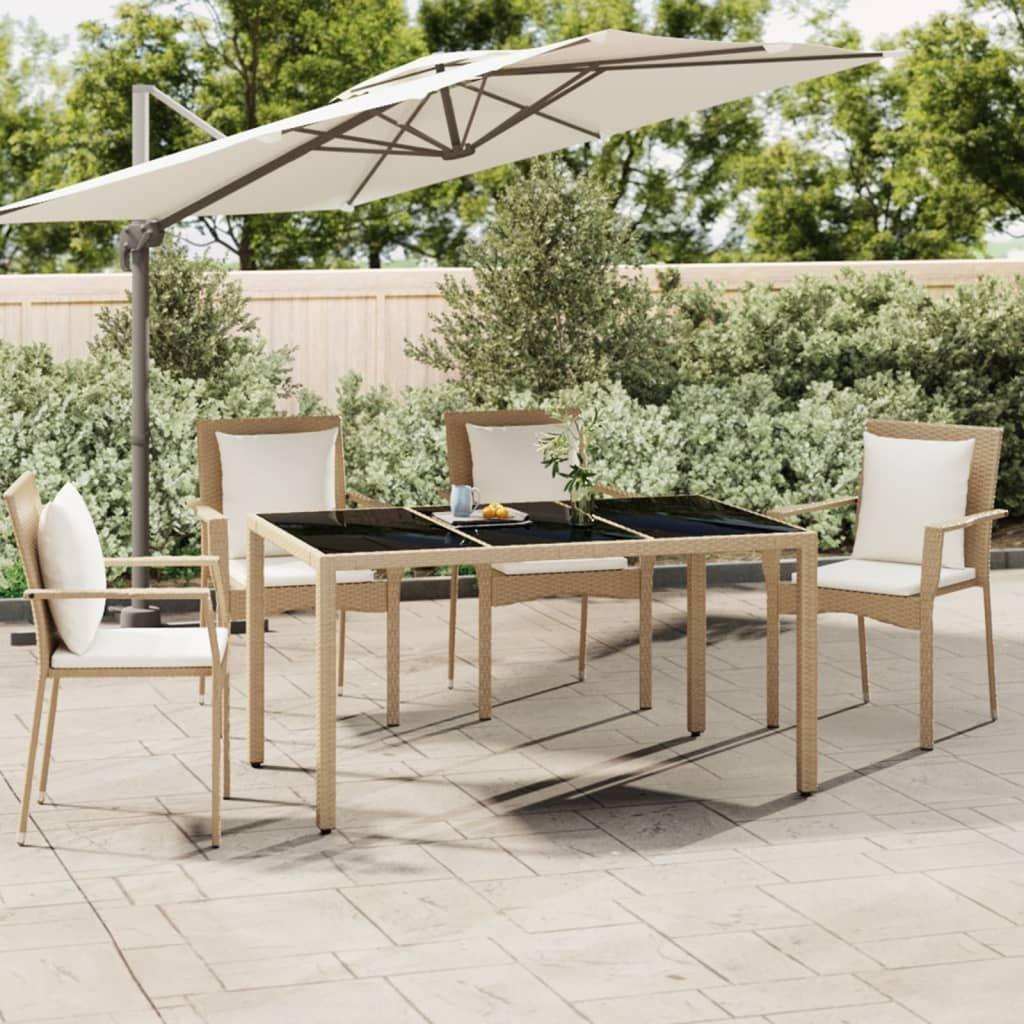 VidaXL Gartentisch mit glasplatte poly-rattan  