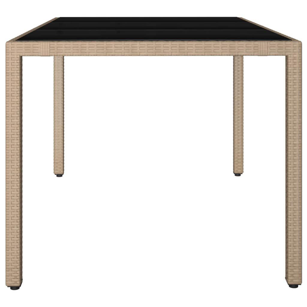 VidaXL Table de jardin avec dessus en verre rotin synthétique  