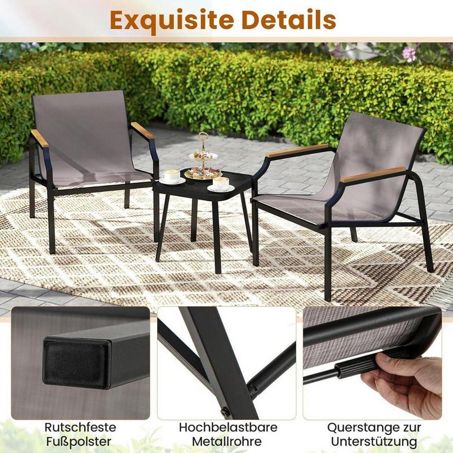 Northix Set da patio da 3 pezzi con tavolo  
