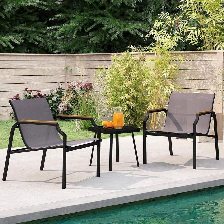 Northix Set da patio da 3 pezzi con tavolo  
