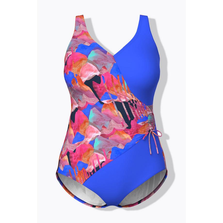 Ulla Popken Costume da bagno effetto incrociato coppe morbide riciclato  