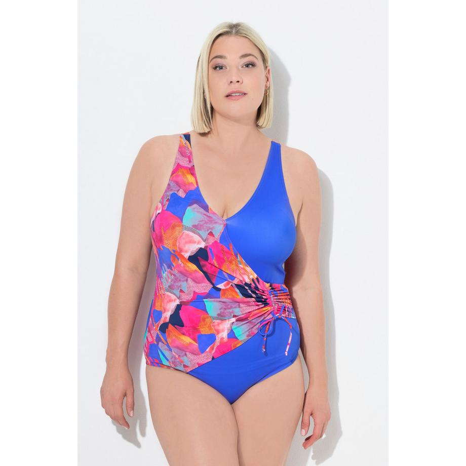 Ulla Popken Costume da bagno effetto incrociato coppe morbide riciclato  