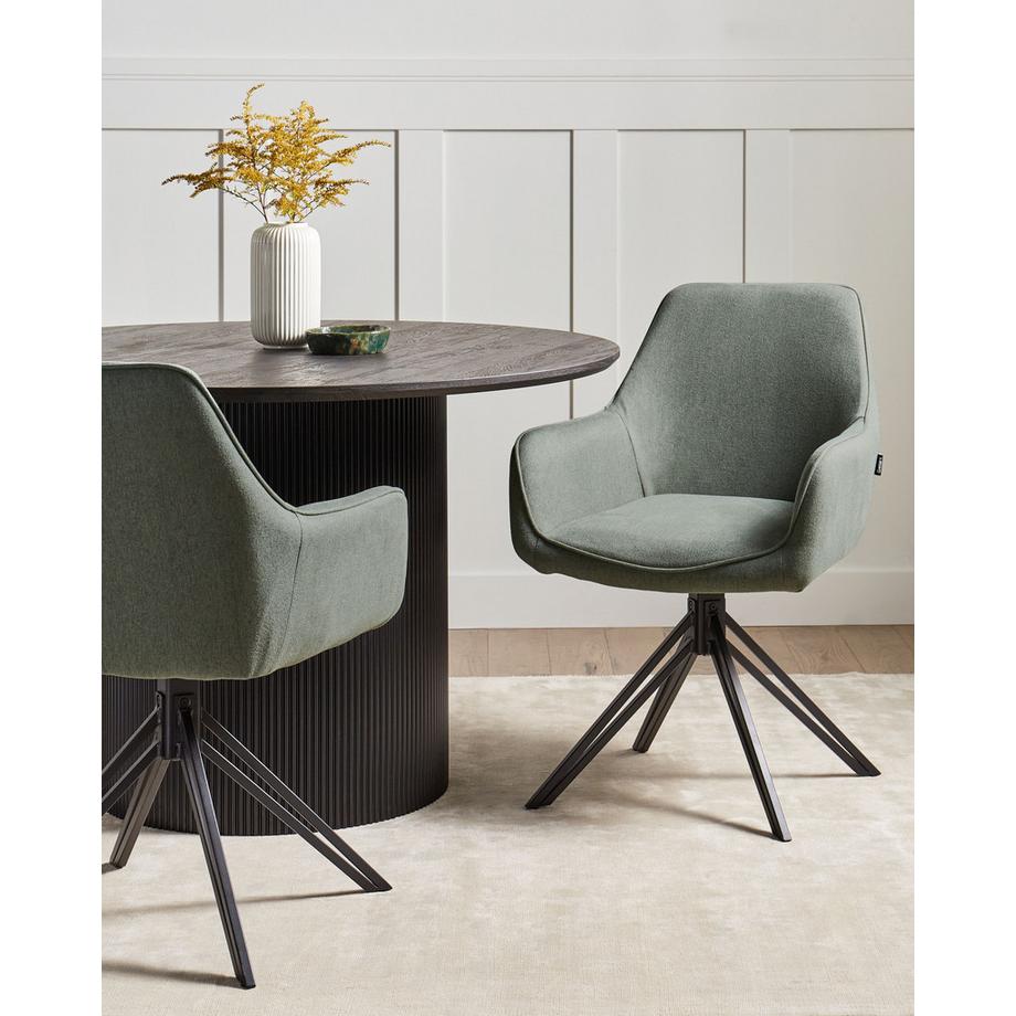 Beliani Esszimmerstuhl 2er Set aus Stoff  JODAR  