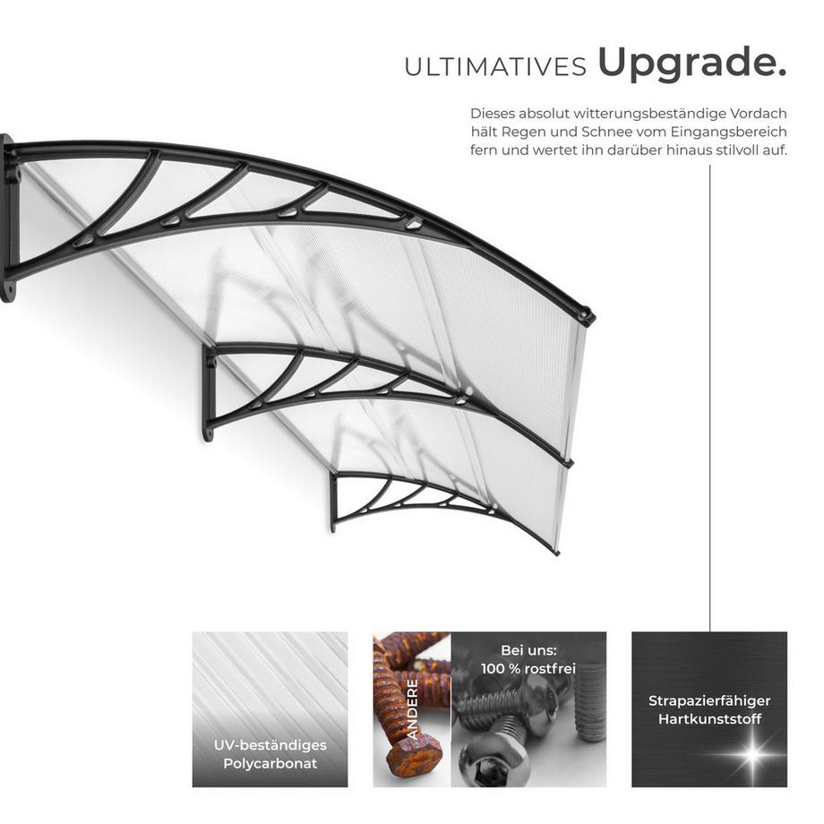 Tectake Auvent de porte Marquise  Design moderne en arcade  