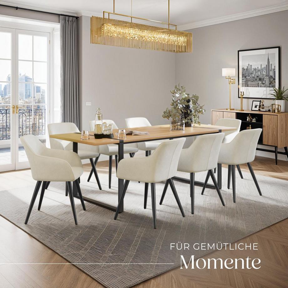 Tectake Sedia da sala da pranzo Marilyn imbottita, effetto velluto  