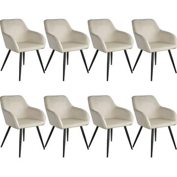 Stuhl Marilyn Samtoptik-schwarze Stuhlbeine