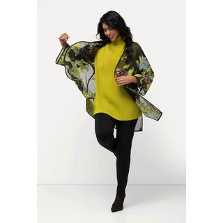 Ulla Popken Chiffonjacke florales Design V-Ausschnitt 3/4-Arm  