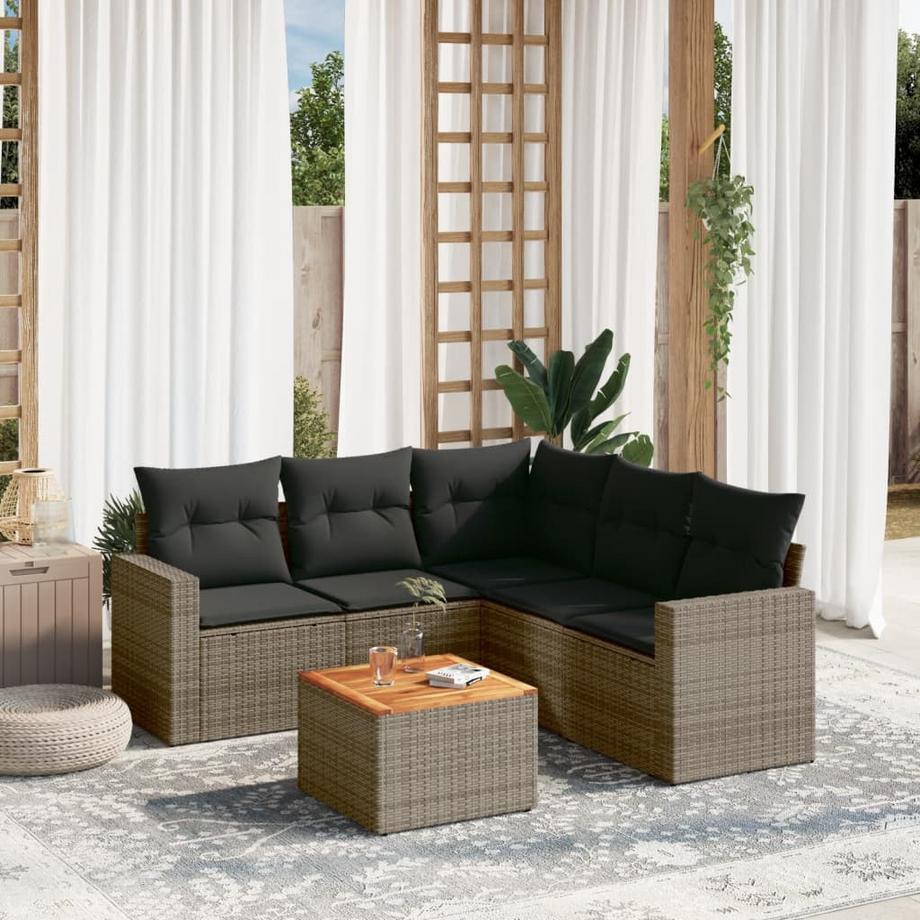 VidaXL set divano da giardino Polirattan  