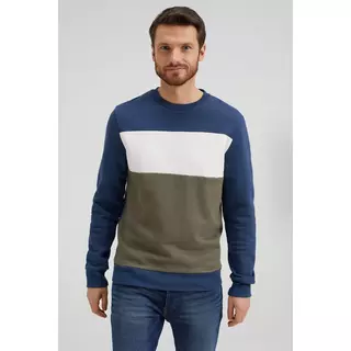 WE Fashion Herren-Sweatshirt mit Colourblock-Design  Seegrau