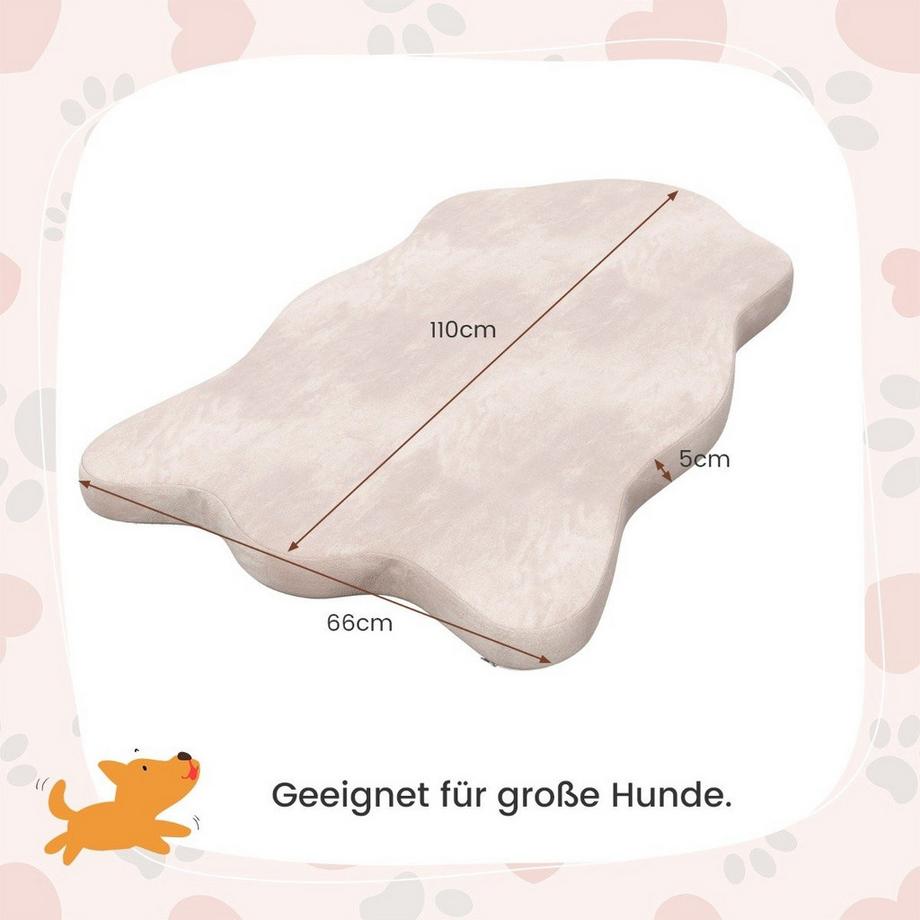 Northix  Orthopädisches Hundebett für große Hunde mit Memory-Schaum-Unterstützung & abnehmbarem Bezug Beige 