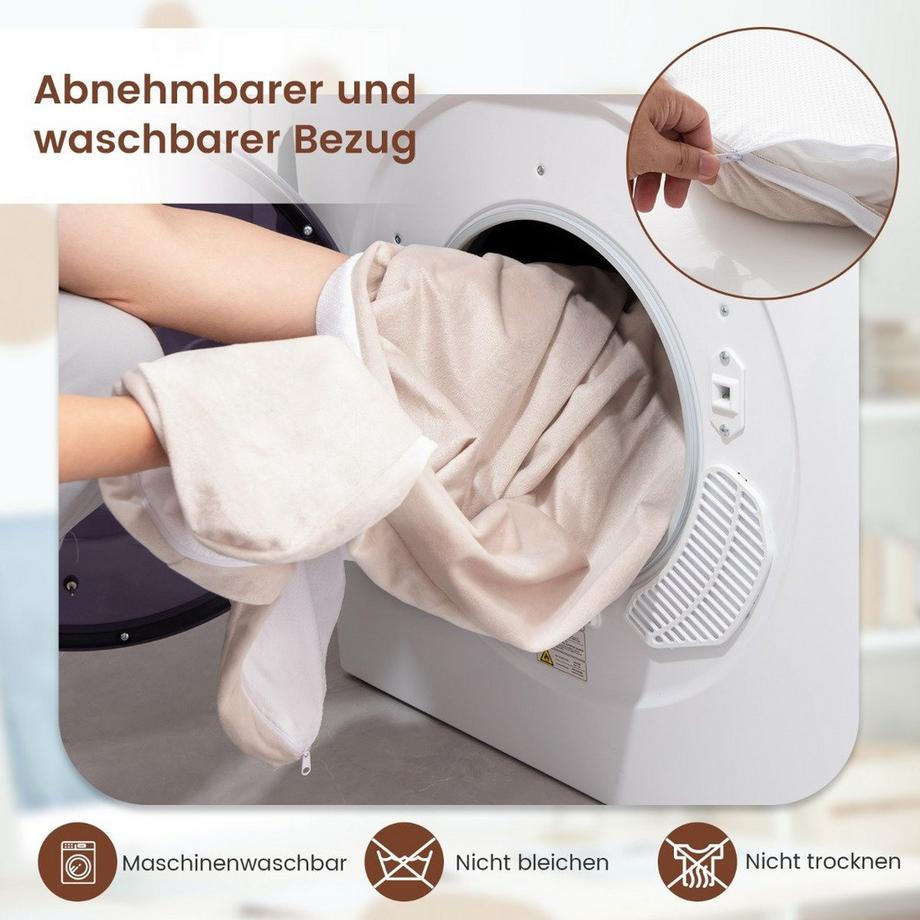 Northix  Orthopädisches Hundebett für große Hunde mit Memory-Schaum-Unterstützung & abnehmbarem Bezug Beige 