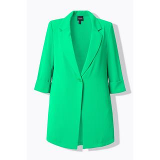 Ulla Popken  Blazer col à revers, fermeture 1 bouton et manches 3/4 