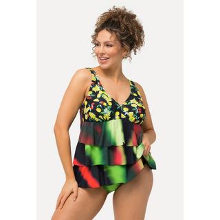 Ulla Popken  Tankini con limoni, coppe morbide, orlo a punte e materiale riciclato 