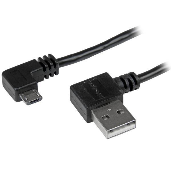 STARTECH.COM  Câble USB A vers Micro B de 2 m avec connecteurs coudés à angle droit - M/M - Noir 