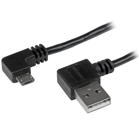 STARTECH.COM  Câble USB A vers Micro B de 2 m avec connecteurs coudés à angle droit - M/M - Noir 