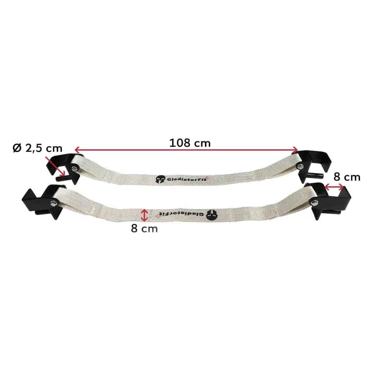 GladiatorFit  Cinghie di sicurezza 110x8cm per rack e gabbia per squat (set di 2) 