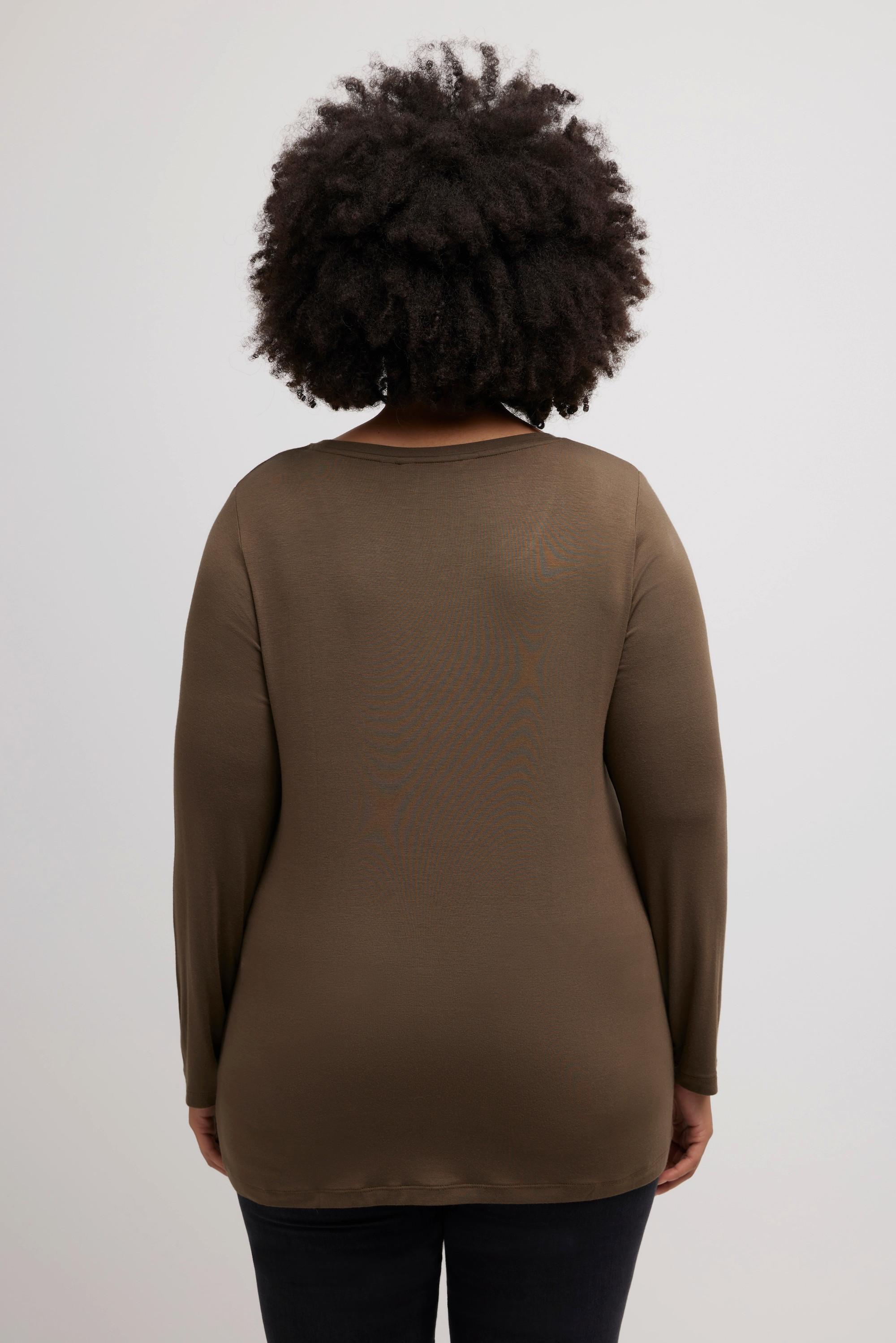 Ulla Popken Classic Langarmshirt mit Zierknoten  