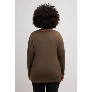 Ulla Popken Classic Langarmshirt mit Zierknoten  