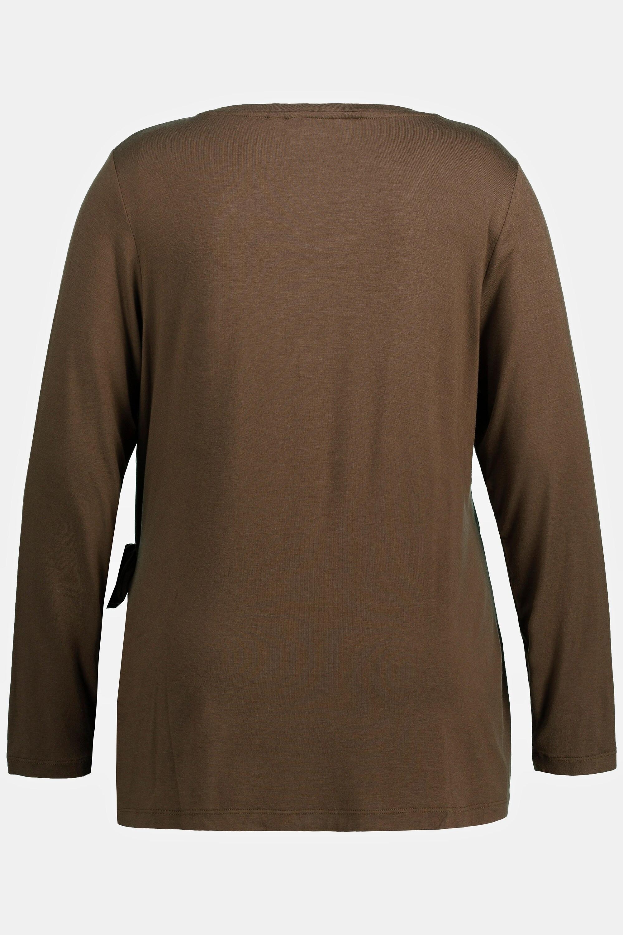 Ulla Popken Classic Langarmshirt mit Zierknoten  