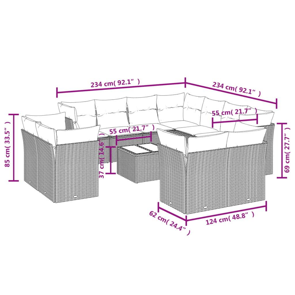 VidaXL Ensemble de canapés de jardin rotin synthétique  