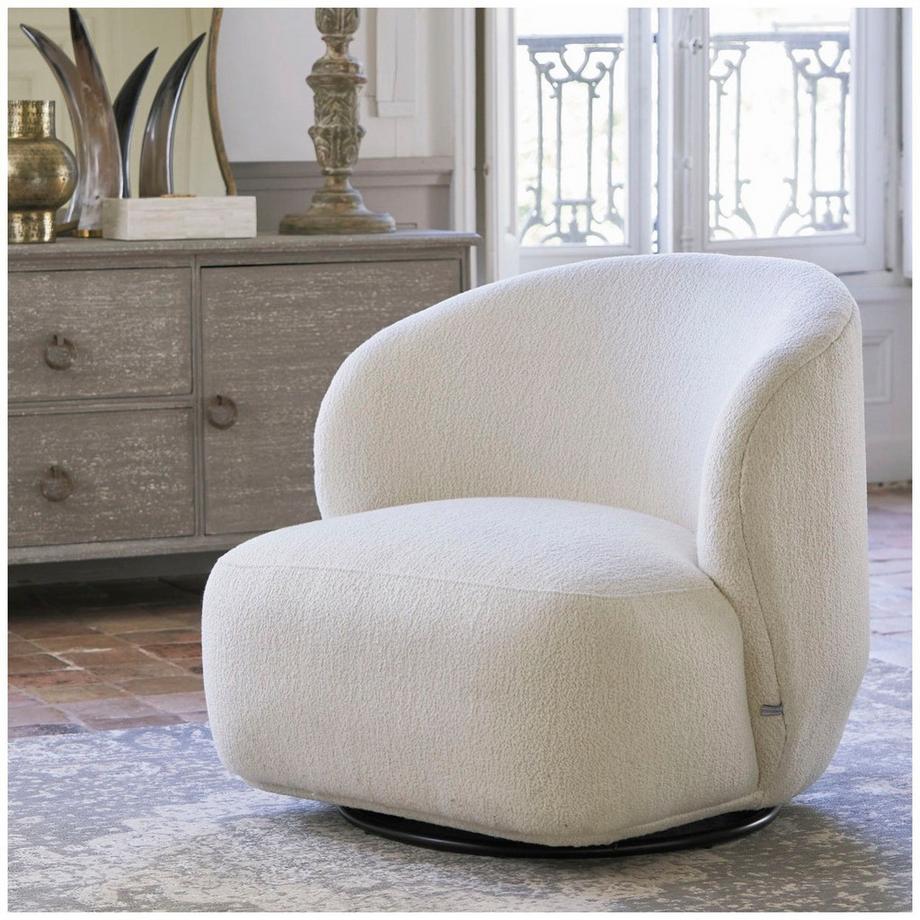 Blanc d'Ivoire Fauteuil Lisette Bouclé crème  