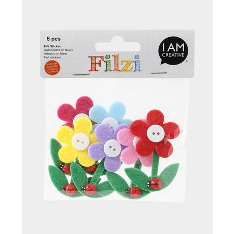 I am Creative  I am Creative Filzi sticker decorativi Feltro Multicolore 6 pz 