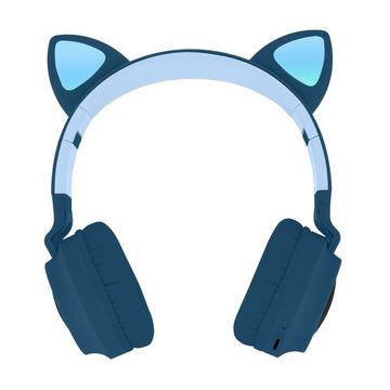 Katzenohren Bluetooth Kopfhörer Blau