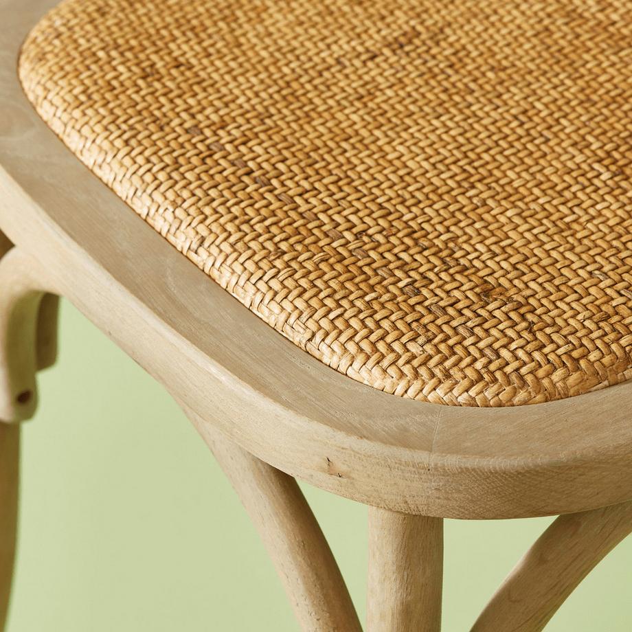 Calicosy Lotto di 2 poltrone bridge in legno massiccio e paglia di Vienna L62 cm - BISTROT  