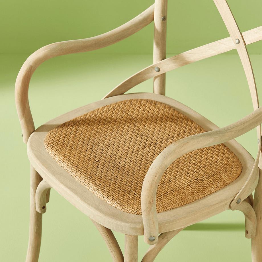 Calicosy Lotto di 2 poltrone bridge in legno massiccio e paglia di Vienna L62 cm - BISTROT  