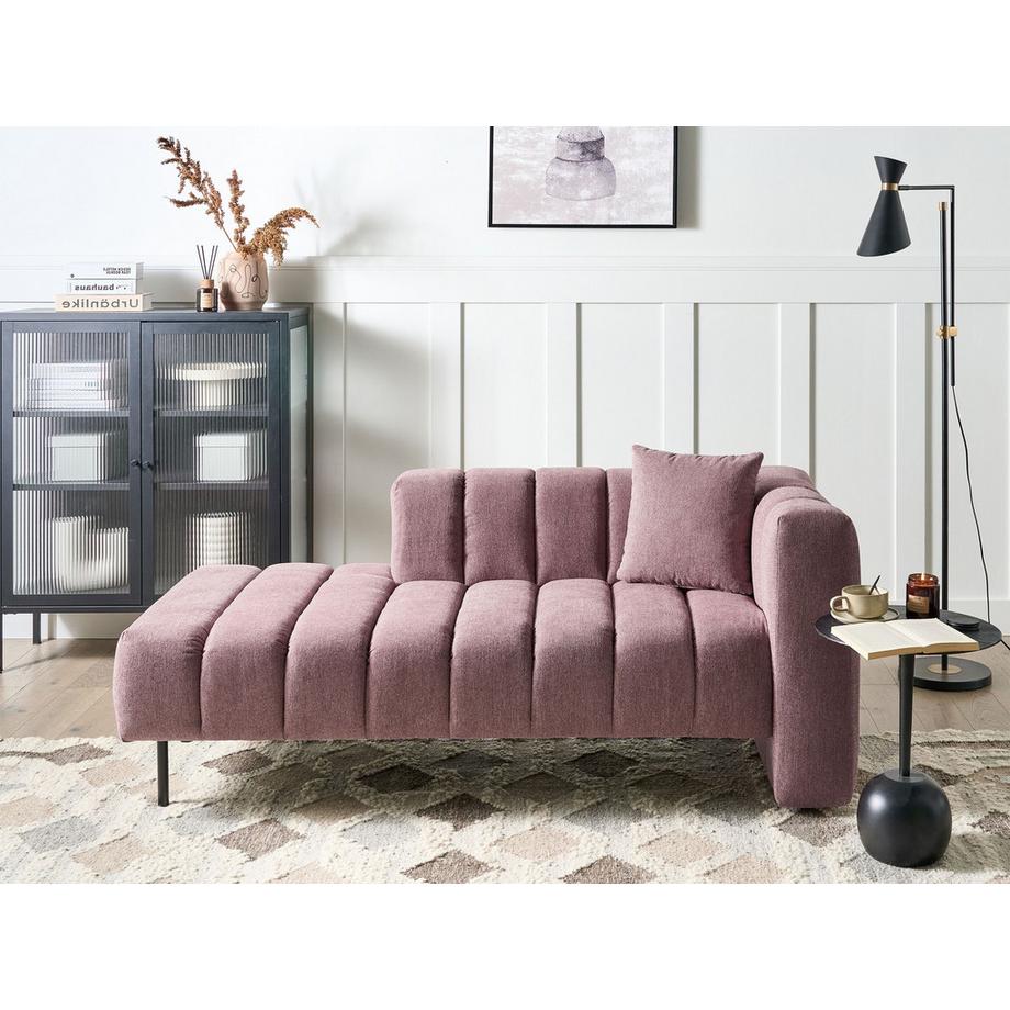 Beliani Chaise longue côté droit en Tissu Glamour LANNILS  