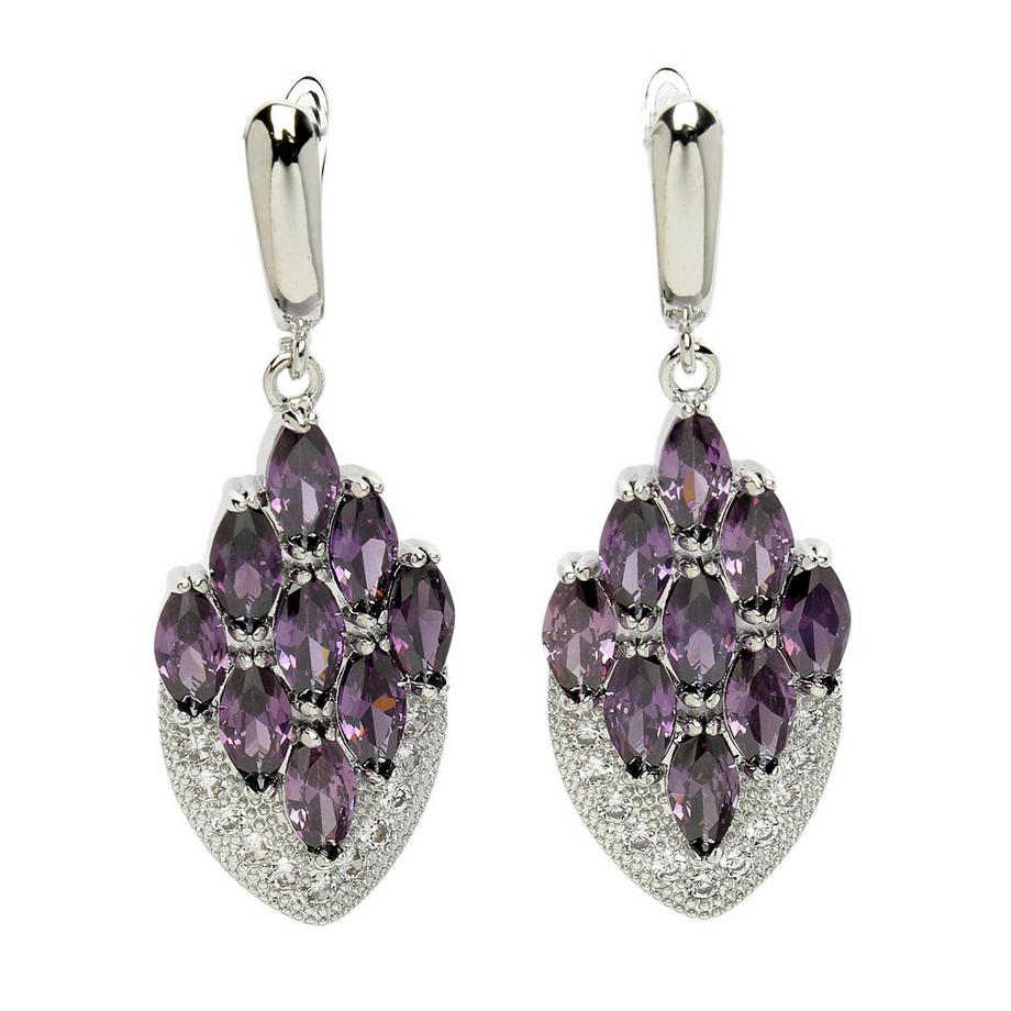 Diva Kollektion Pfauenfeder-Tropfenohrringe