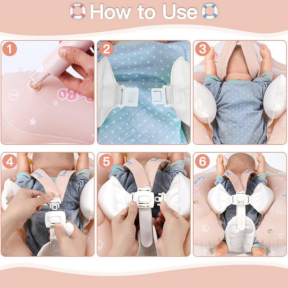 Activity-board  Babyschwimmring mit abnehmbarem Sonnendach, Schwimmhilfe mit verstellbaren Schultergurten, Schwimmtrainer, mit aufblasbarem Schwimmkörper 