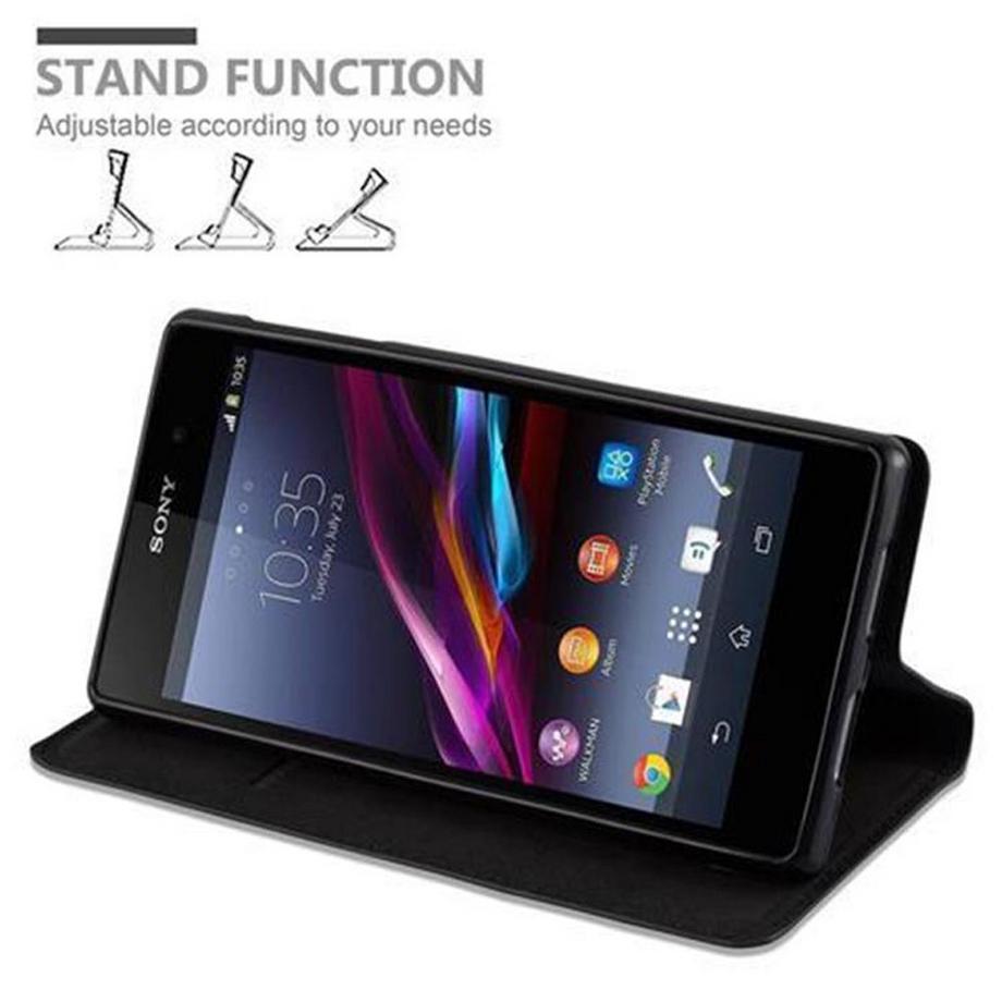 Cadorabo  Housse compatible avec Sony Xperia Z1 - Coque de protection avec fermeture magnétique, fonction de support et compartiment pour carte 