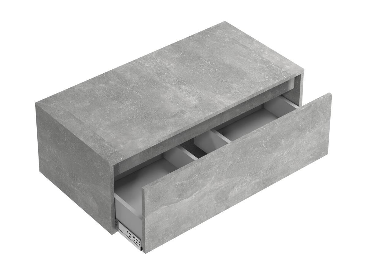 Vente-unique Meuble sous vasque suspendu - Coloris gris béton - 94 cm - TEANA II  