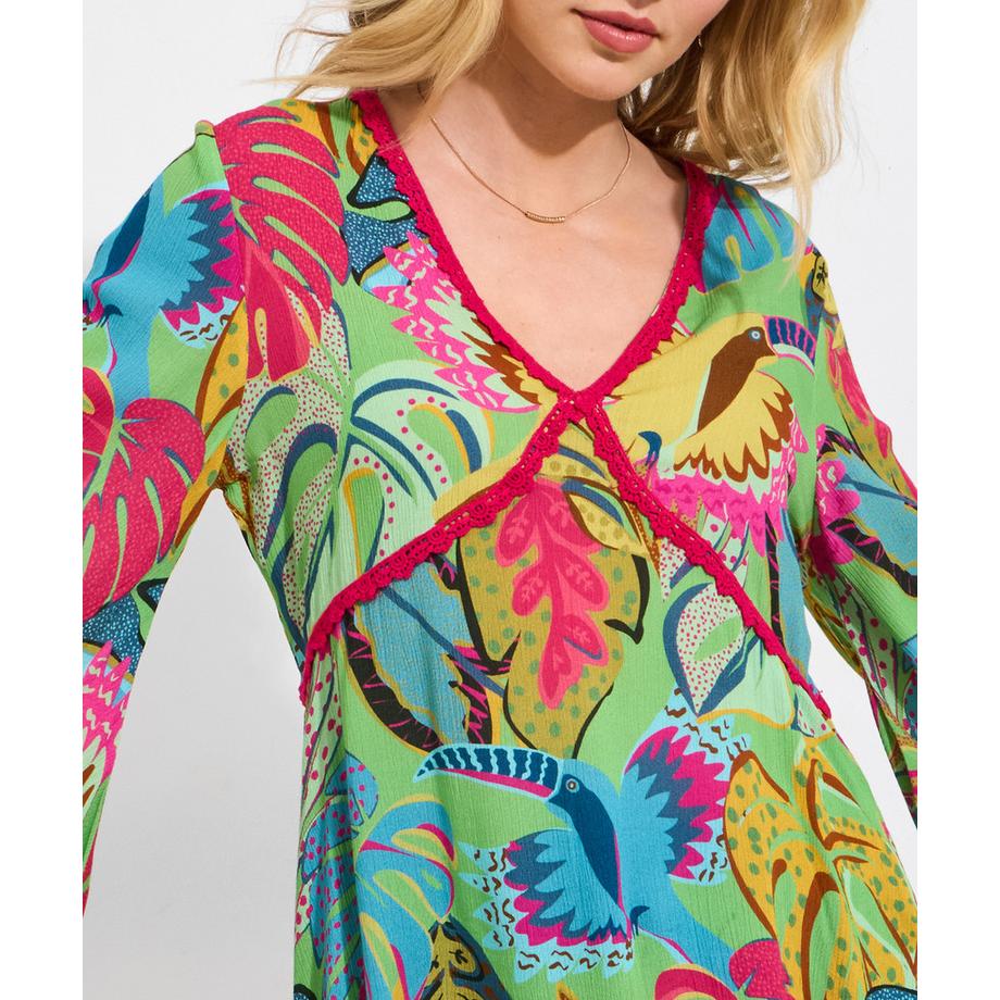 Joe Browns Tunica Maniche Lunghe Stampa Tropicale  