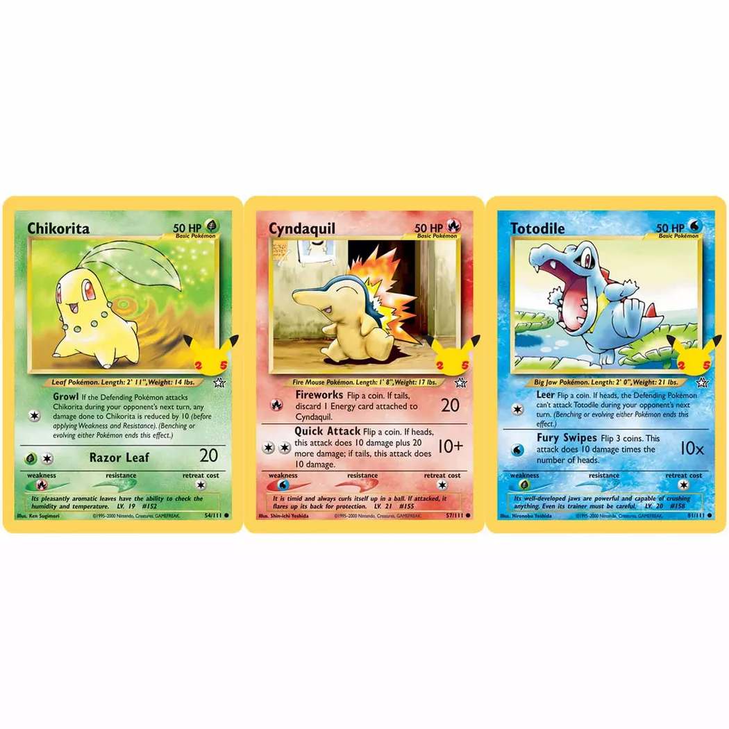 Pokémon - 25th Anniversary Johto Starters 3 Pack Jumbo Promos (EN), Multicolor