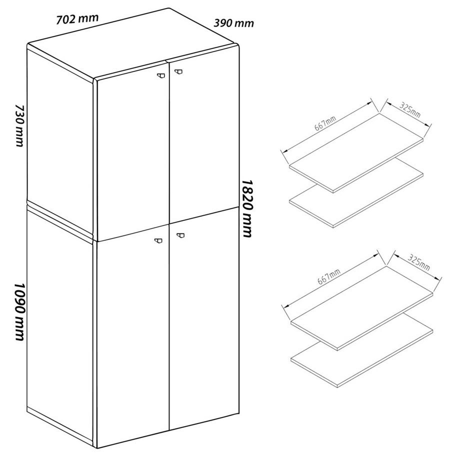VCM XXL bois Grande armoire à chaussures Commode à chaussures Étagère à chaussures Bottes Grande Lona 9 compartiments  