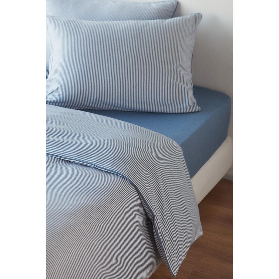Living Home Melange Jersey Righe Set Biancheria da Letto  