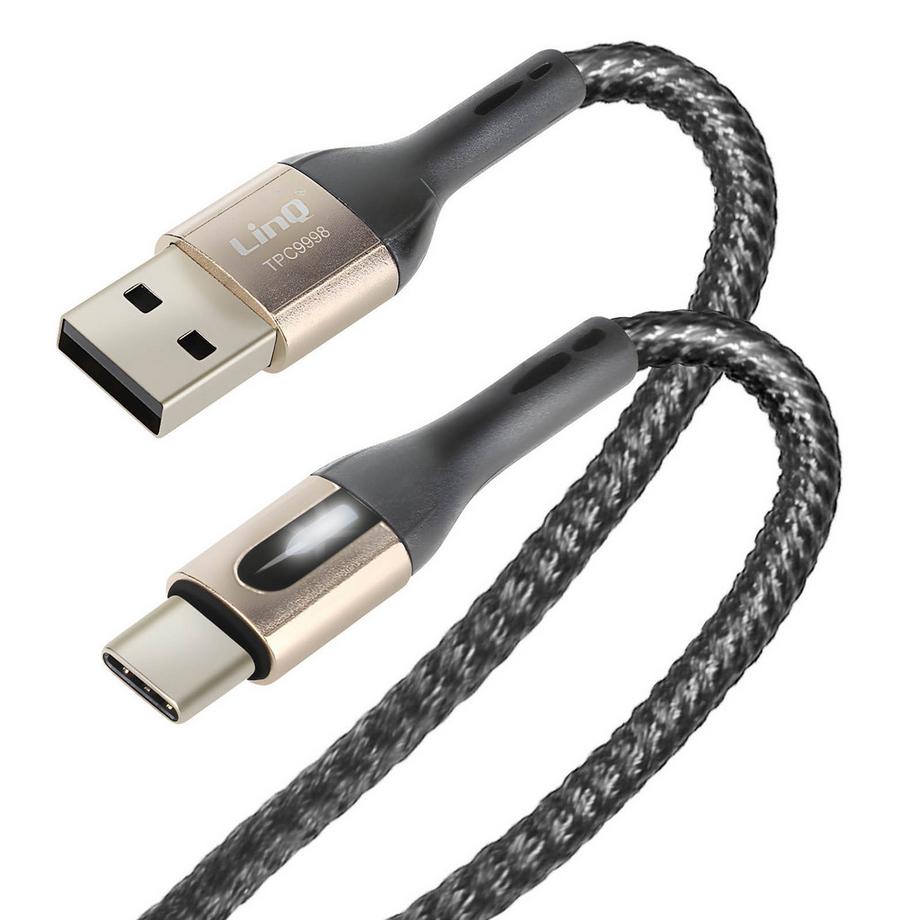 Avizar  USB / USB-C Kabel 1.2m Schwarz, LinQ 