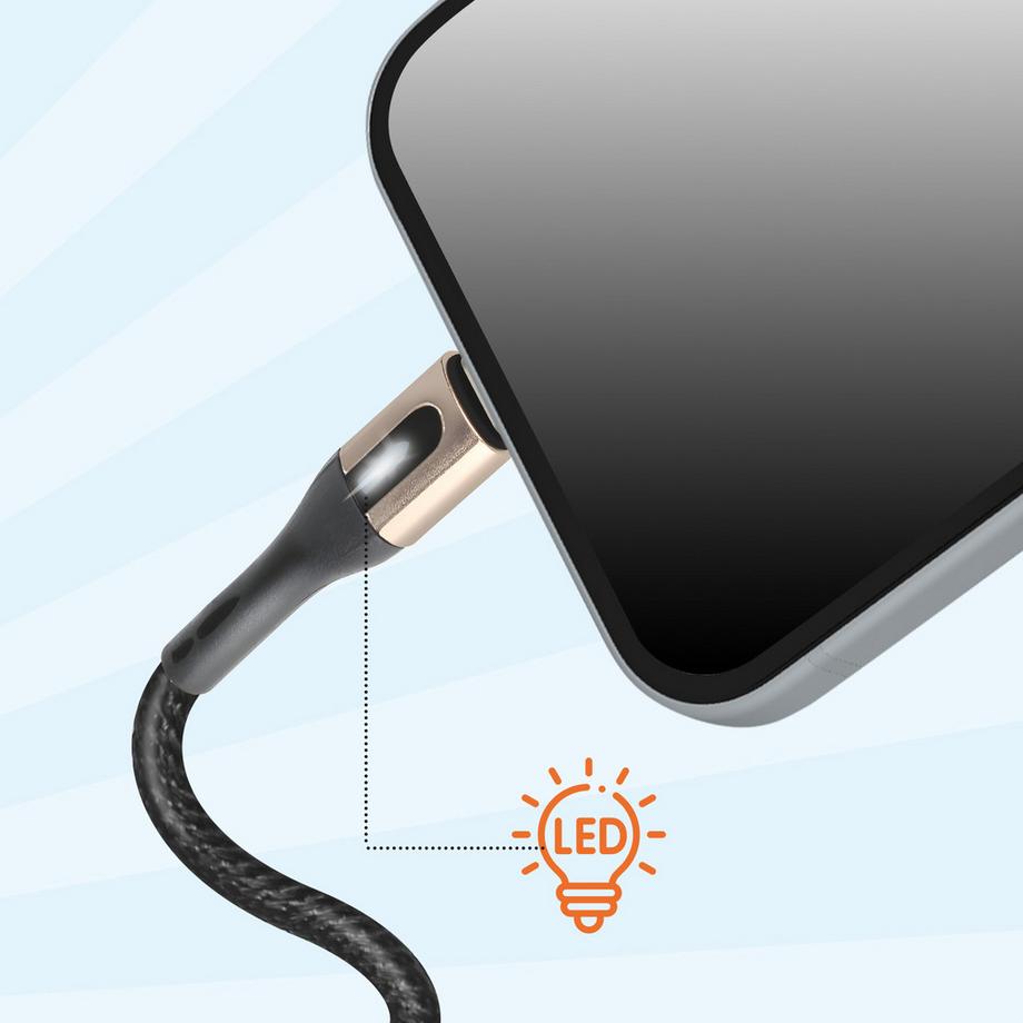 Avizar  USB / USB-C Kabel 1.2m Schwarz, LinQ 