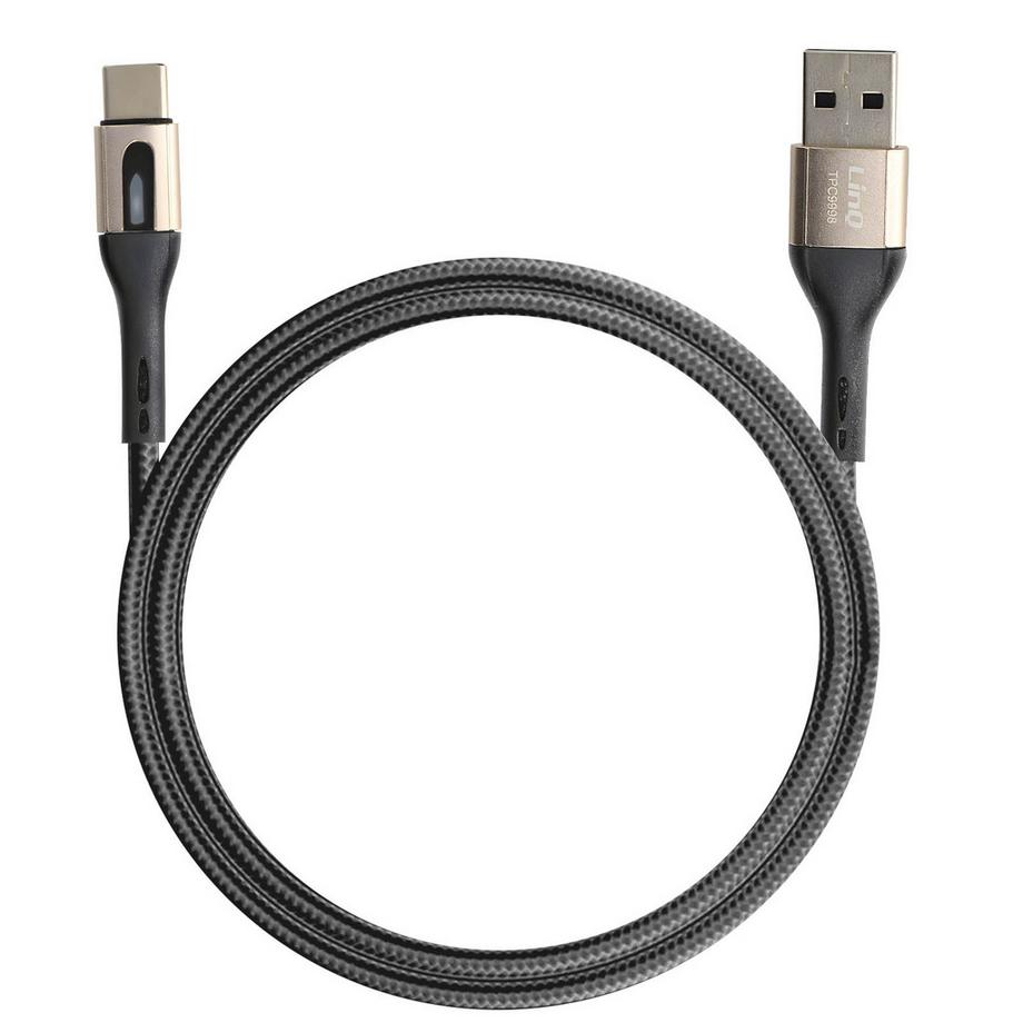 USB / USB-C Kabel 1.2m Schwarz, LinQ