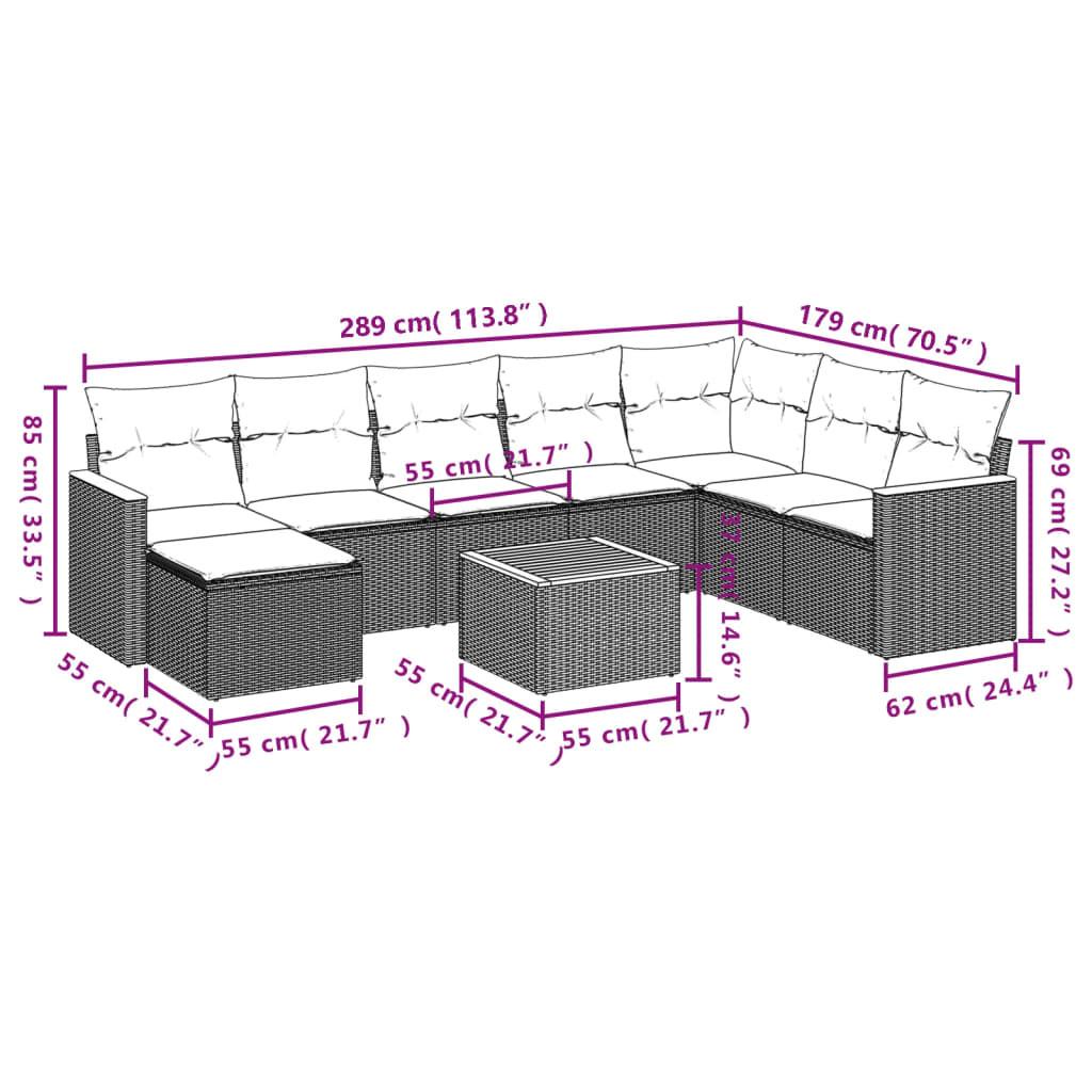 VidaXL Ensemble de canapés de jardin rotin synthétique  